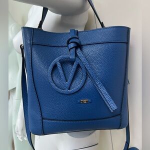 🔴🆑Authentic VALENTINO Blue / Navy Leather Tote Bag / Crossbody 🆑🔴